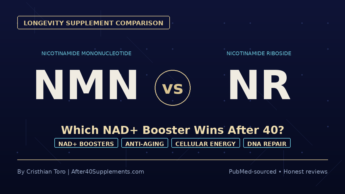 NMN vs NR comparison — which NAD+ booster is the better longevity supplement for anti-aging, cellular energy, and DNA repair after 40