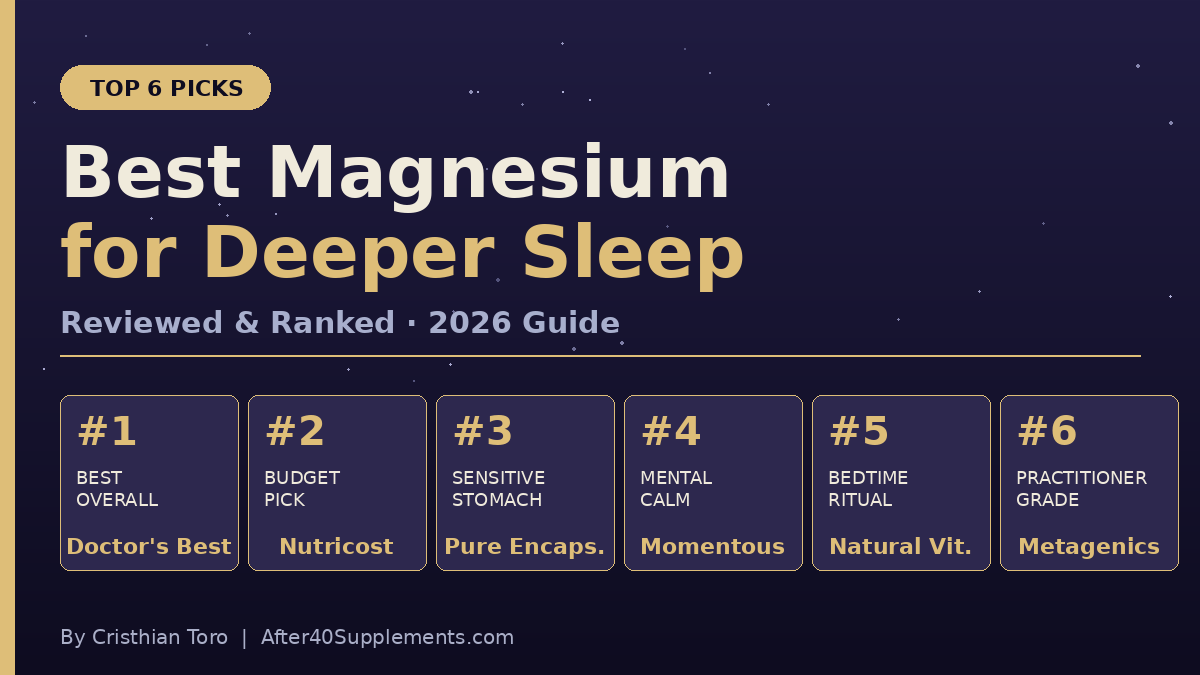 Best magnesium supplement for sleep — top 6 picks including glycinate, L-threonate, and practitioner-grade for adults over 40
