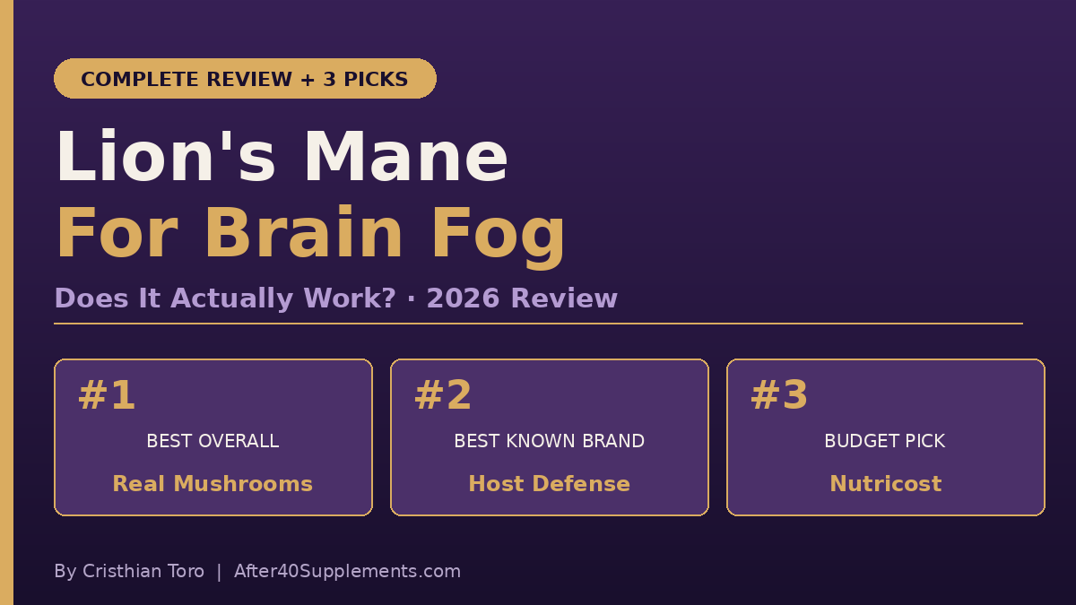 Lion's Mane supplement review — 3 best picks for brain fog, memory, and cognitive support in adults over 40