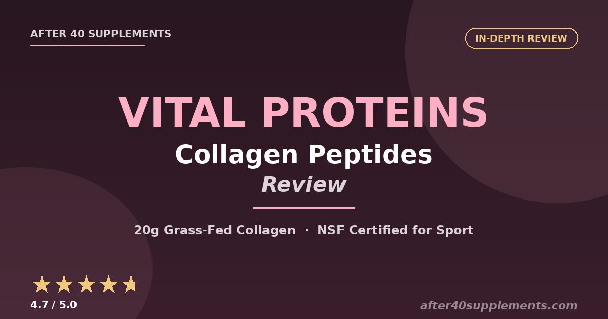 Vital Proteins Collagen Peptides Review - After 40 Supplements