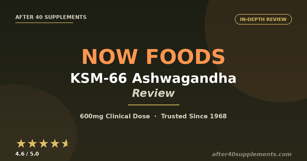 NOW Foods KSM-66 Ashwagandha Review - After 40 Supplements